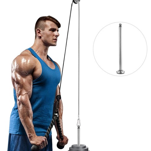Silver steel dumbbell bar - silver,